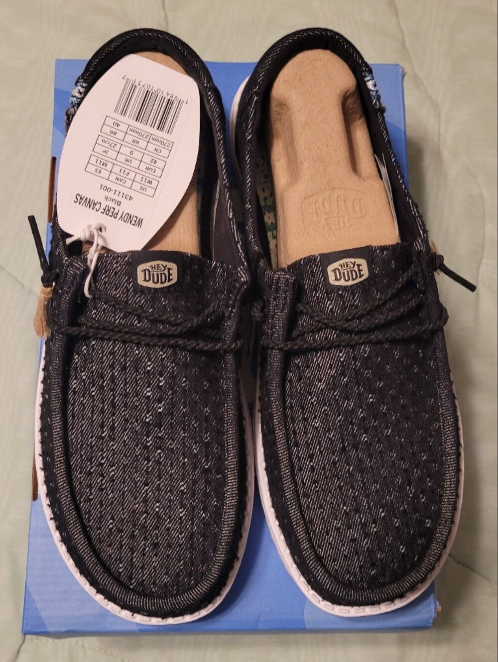 Hey Dude Women Wendy Perf Canvas Black *New In Box*